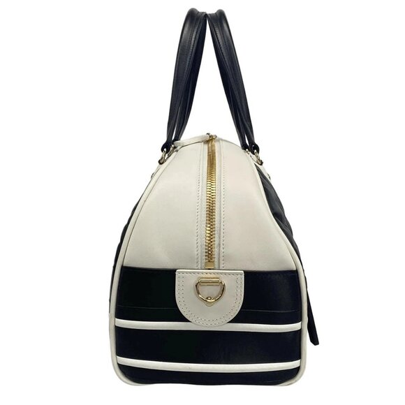 Auth DIOR/ChristianDior VIBE medium bowling bag with canage stitching - Black - Picture 2 of 15